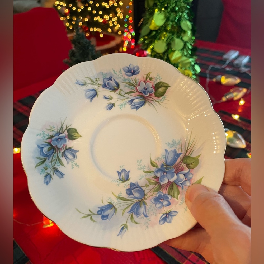 Vintage Royal Albert Blue and White floral pattern bone china saucer 🪻